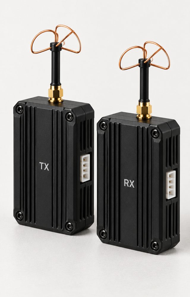 Advanced video transmitter and receiver pair in finned metal enclosures